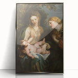 Baroque Madonna with Child and Angel Wall Art – Divine Artistic Grace