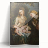 Baroque Madonna with Child and Angel Wall Art – Divine Artistic Grace