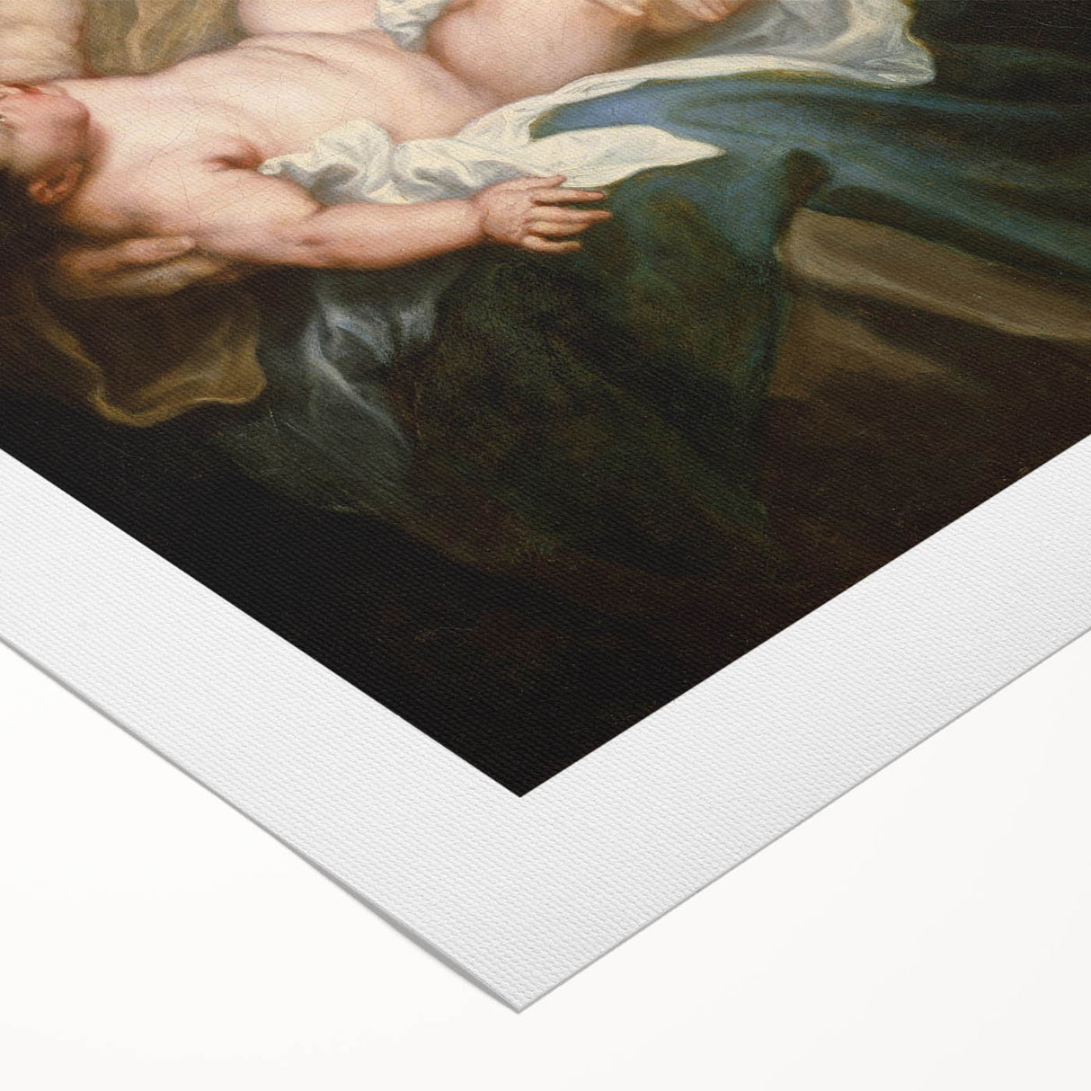 Baroque Madonna with Child and Angel Wall Art – Divine Artistic Grace