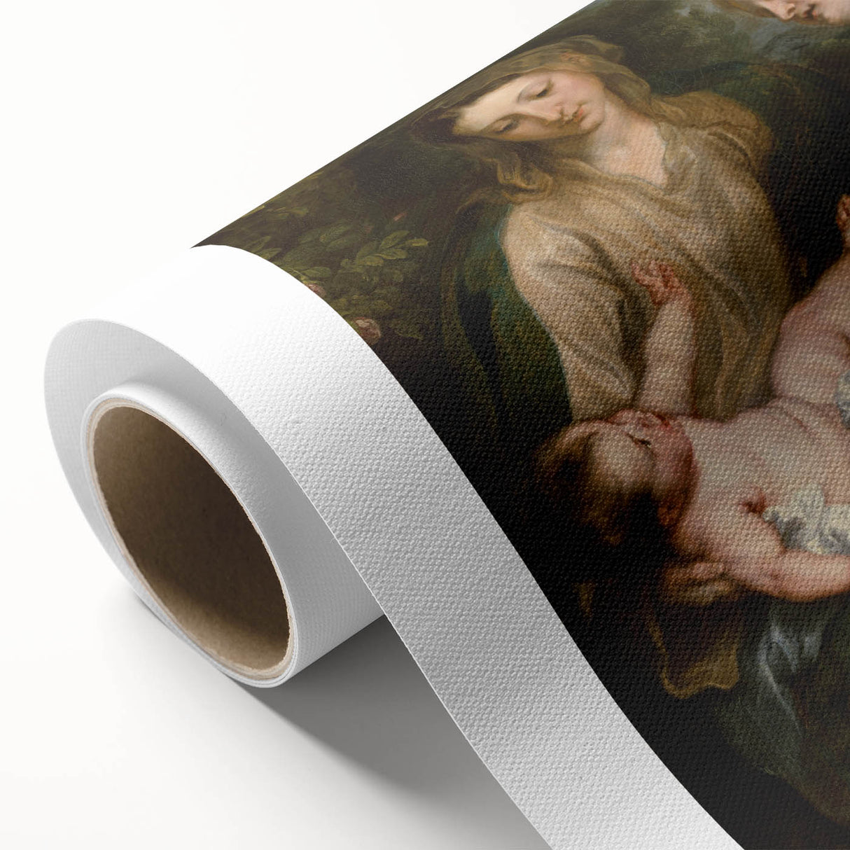Baroque Madonna with Child and Angel Wall Art – Divine Artistic Grace