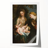 Baroque Madonna with Child and Angel Wall Art – Divine Artistic Grace