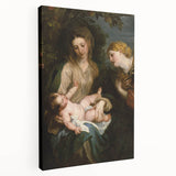 Baroque Madonna with Child and Angel Wall Art – Divine Artistic Grace