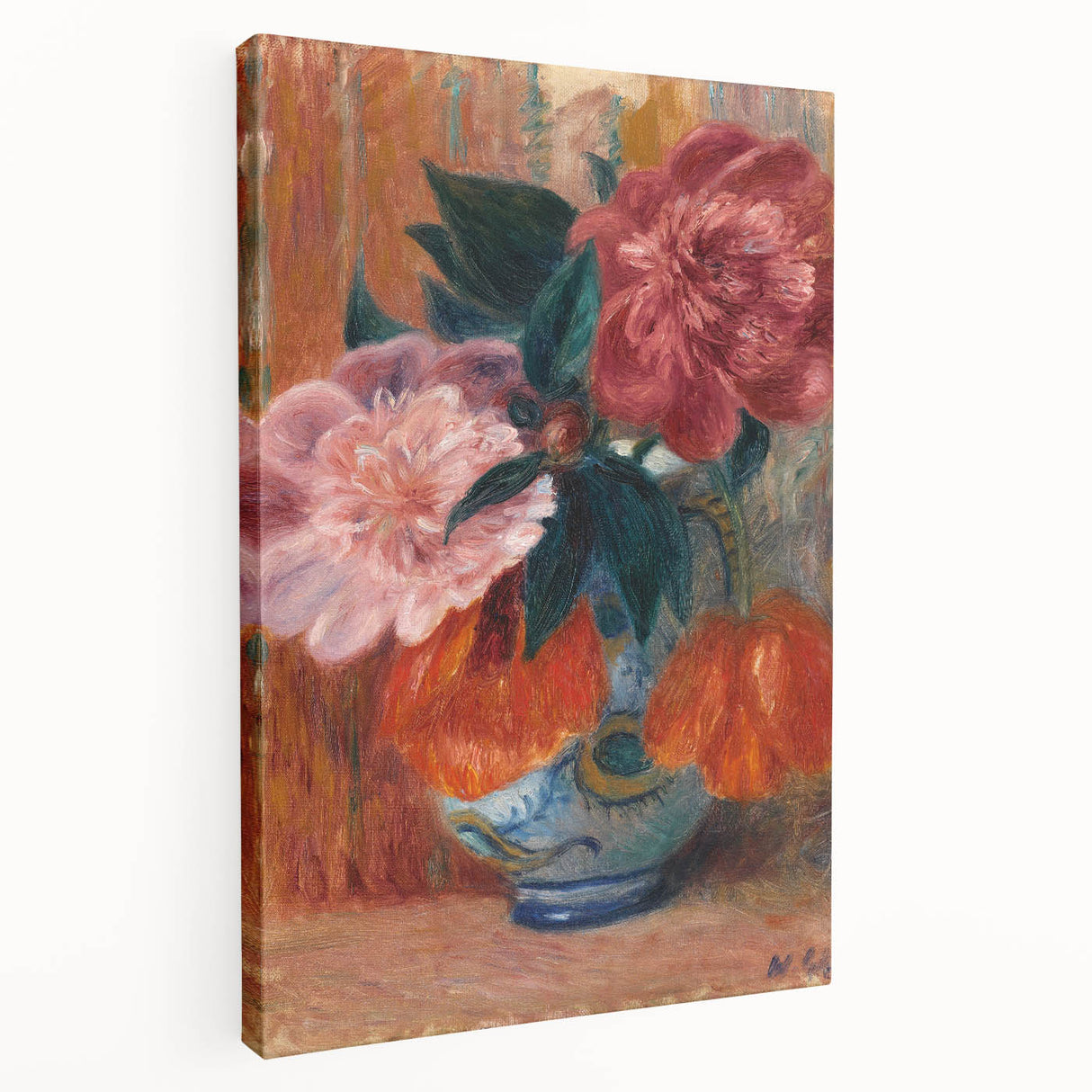 Modern Wall Art - Vibrant Floral Still Life of Tulips and Peonies for Decor