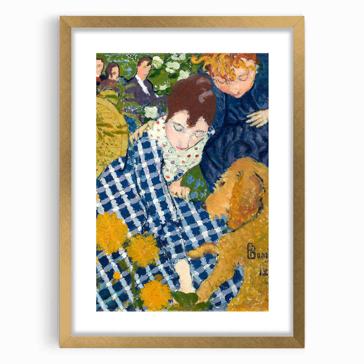 Realistic Wall Art - Women with a Dog by Pierre Bonnard - Multicolor Art Print