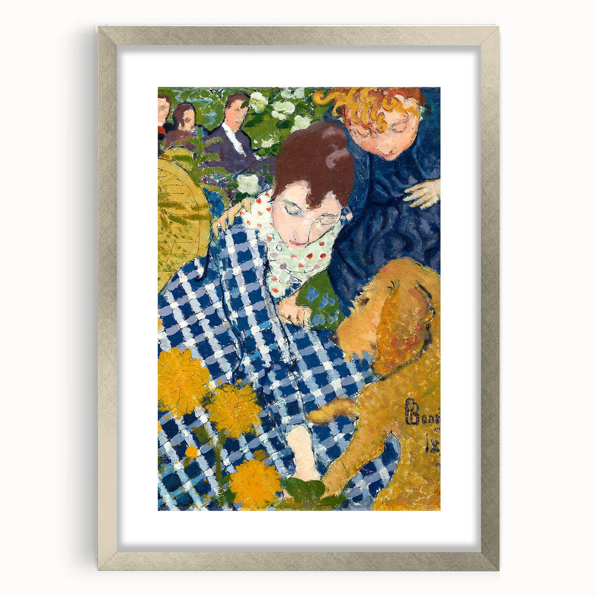 Realistic Wall Art - Women with a Dog by Pierre Bonnard - Multicolor Art Print