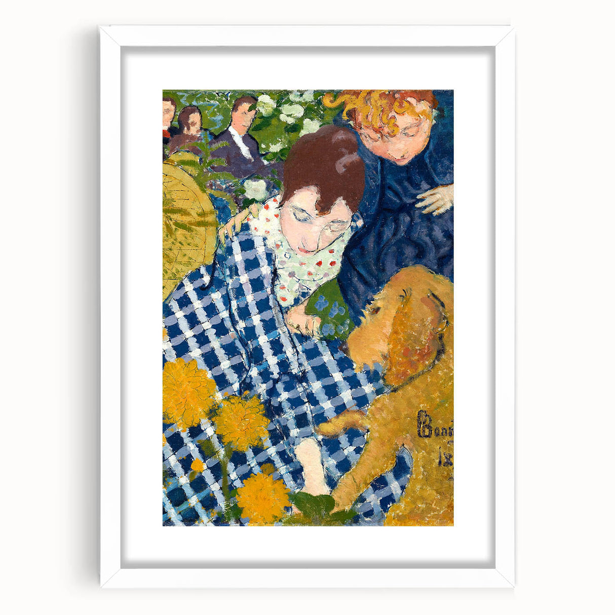 Realistic Wall Art - Women with a Dog by Pierre Bonnard - Multicolor Art Print