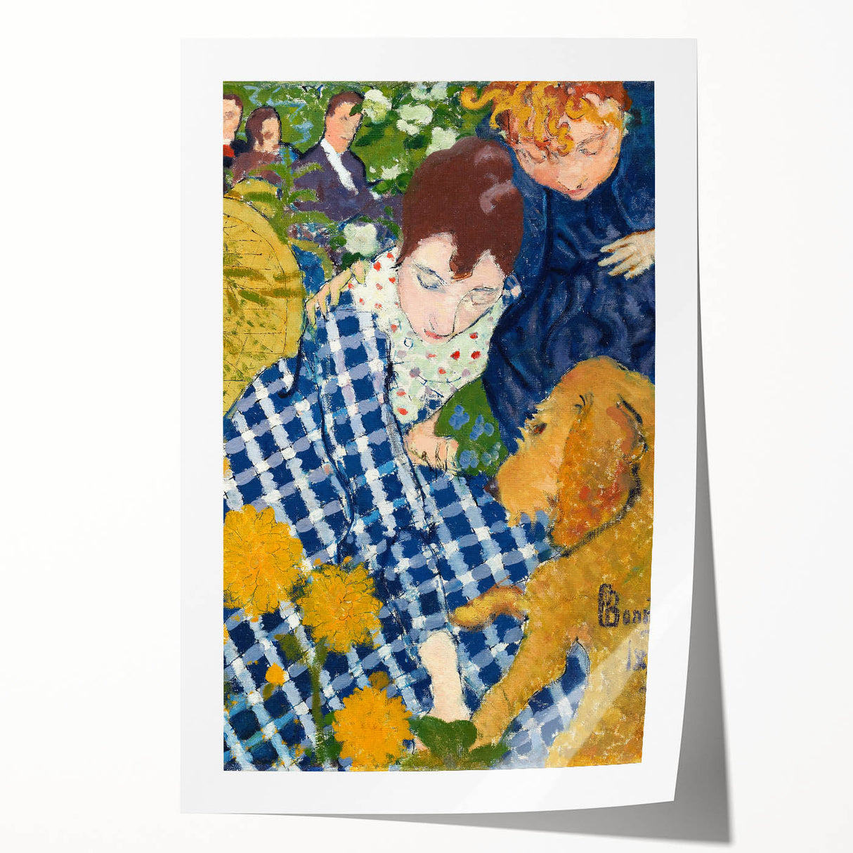 Realistic Wall Art - Women with a Dog by Pierre Bonnard - Multicolor Art Print