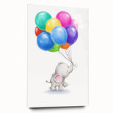 Adorable Elephant & Balloons Girls Room Wall Art - Playful Decor