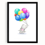 Adorable Elephant & Balloons Girls Room Wall Art - Playful Decor