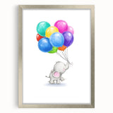 Adorable Elephant & Balloons Girls Room Wall Art - Playful Decor