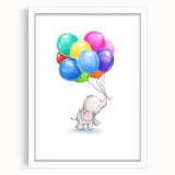 Adorable Elephant & Balloons Girls Room Wall Art - Playful Decor