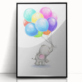 Adorable Elephant & Balloons Girls Room Wall Art - Playful Decor