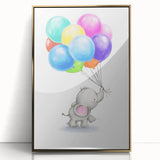 Adorable Elephant & Balloons Girls Room Wall Art - Playful Decor