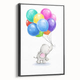 Adorable Elephant & Balloons Girls Room Wall Art - Playful Decor