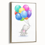 Adorable Elephant & Balloons Girls Room Wall Art - Playful Decor