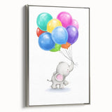 Adorable Elephant & Balloons Girls Room Wall Art - Playful Decor
