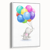 Adorable Elephant & Balloons Girls Room Wall Art - Playful Decor