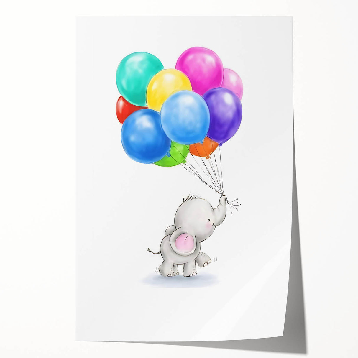 Adorable Elephant & Balloons Girls Room Wall Art - Playful Decor