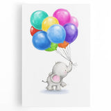 Adorable Elephant & Balloons Girls Room Wall Art - Playful Decor