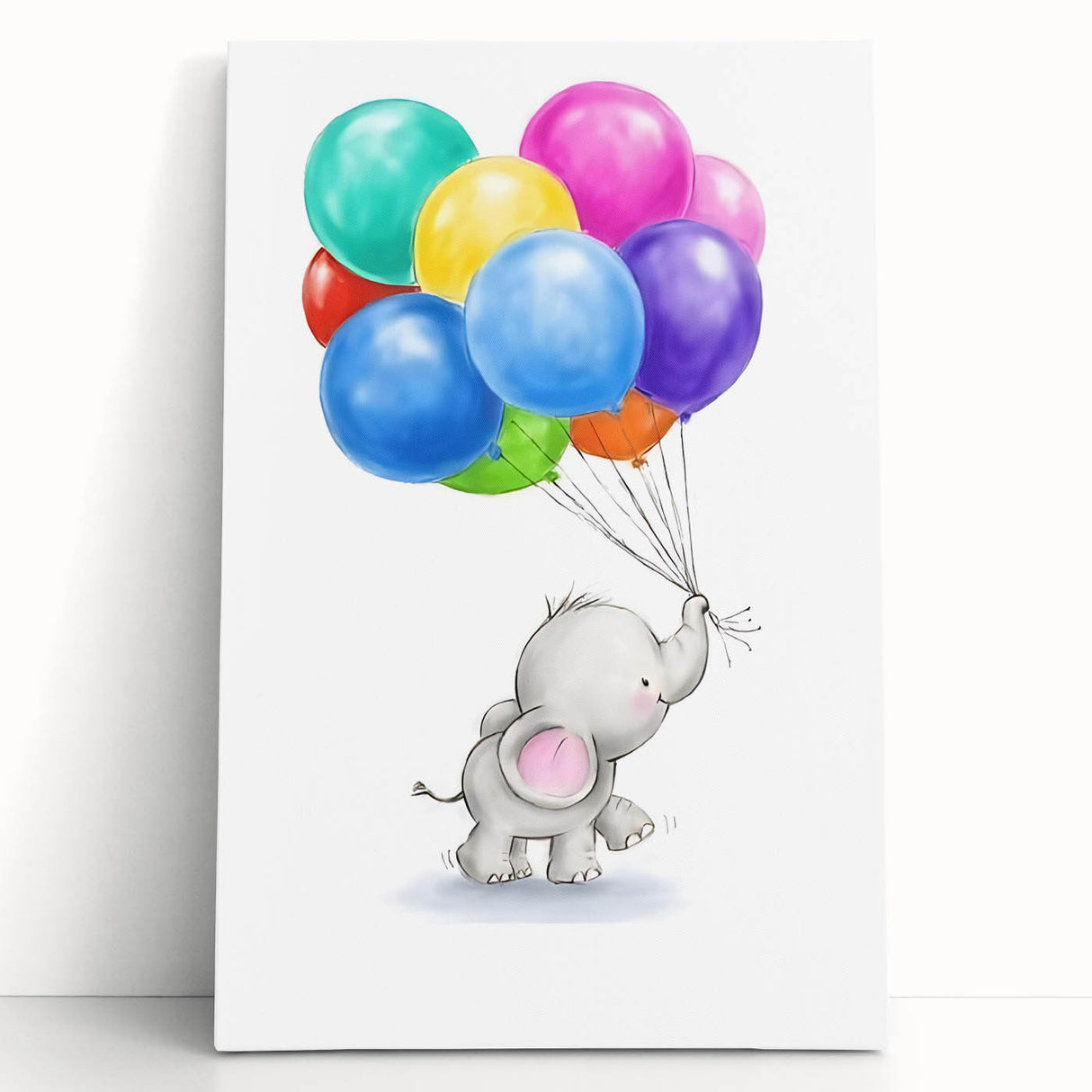 Adorable Elephant & Balloons Girls Room Wall Art - Playful Decor