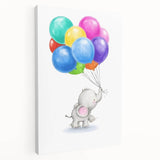 Adorable Elephant & Balloons Girls Room Wall Art - Playful Decor