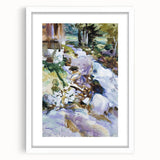 Romanticism Art: Rushing Brook - Dynamic Watercolor by John Sargent