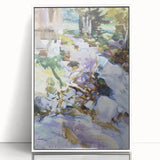 Romanticism Art: Rushing Brook - Dynamic Watercolor by John Sargent