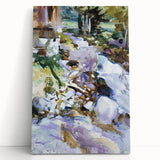 Romanticism Art: Rushing Brook - Dynamic Watercolor by John Sargent