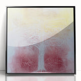 Framed acrylic artwork displaying vibrant abstract florals in a modern black frame, perfect for contemporary home decor and enhancing interior aesthetics.