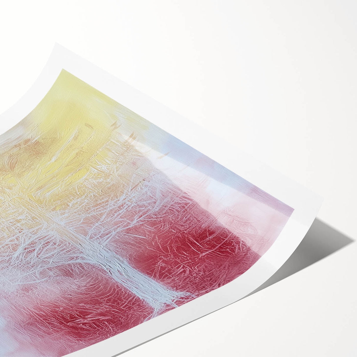 Abstract floral design rolled canvas print showcasing vibrant colors and intricate patterns, perfect for home decor. Packaged securely in a protective cardboard tube.