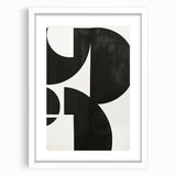 Abstract minimalist wall art framed with a white mat, showcasing a modern design that enhances contemporary decor, ideal for home or office aesthetics.