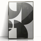 Framed abstract minimalist wall art featuring a silver acrylic front, showcasing sleek lines and modern design, perfect for contemporary home decor.