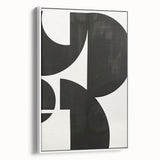 Abstract minimalist wall art featuring a framed canvas in white, showcasing a sleek design with subtle textures and clean lines, ideal for modern home decor.