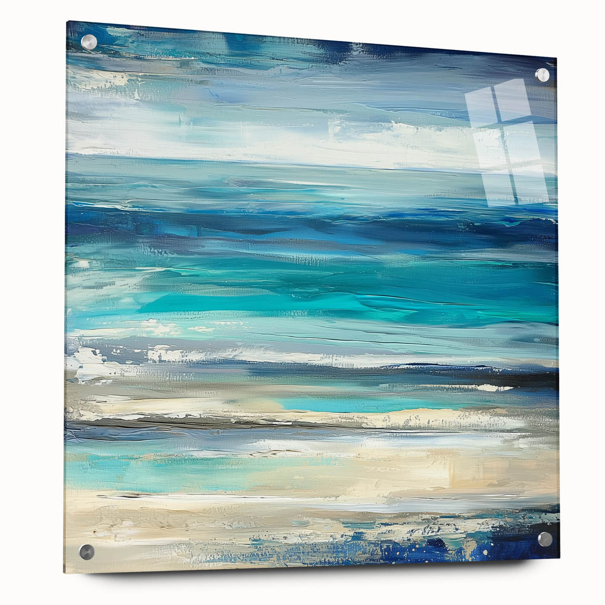 Ocean Breeze Abstract Wall Art – Blue & Teal Modern Canvas Print