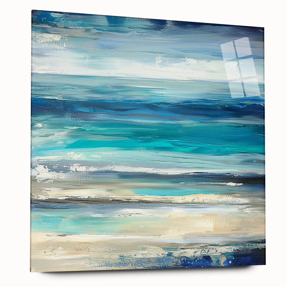 Ocean Breeze Abstract Wall Art – Blue & Teal Modern Canvas Print