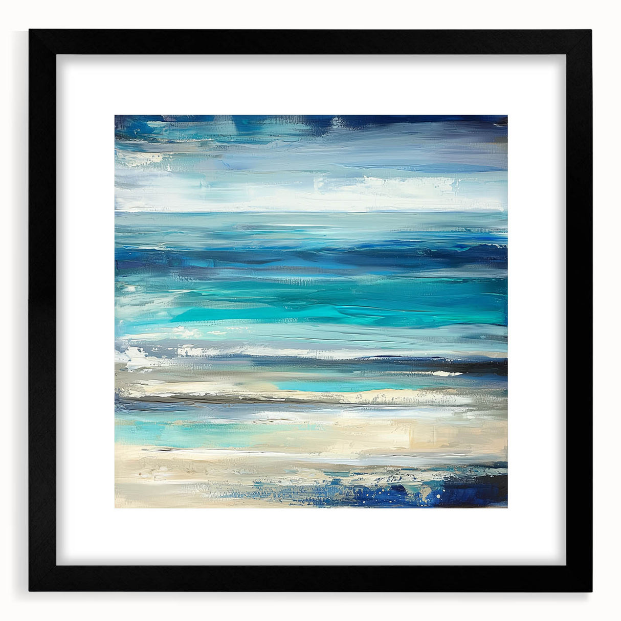 Ocean Breeze Abstract Wall Art – Blue & Teal Modern Canvas Print
