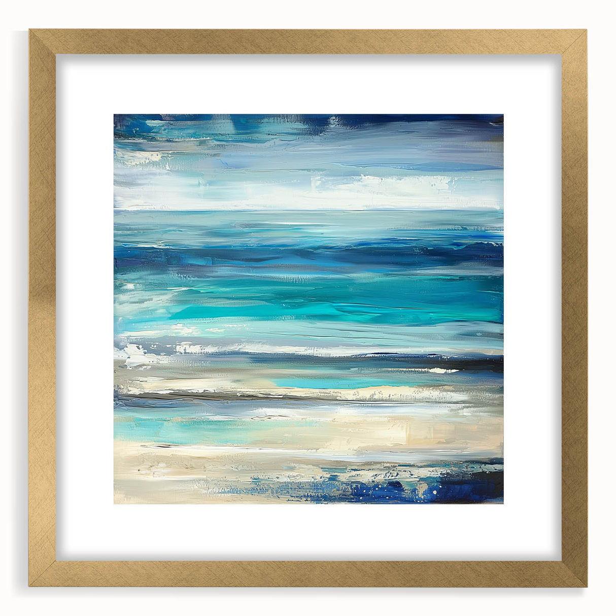 Ocean Breeze Abstract Wall Art – Blue & Teal Modern Canvas Print