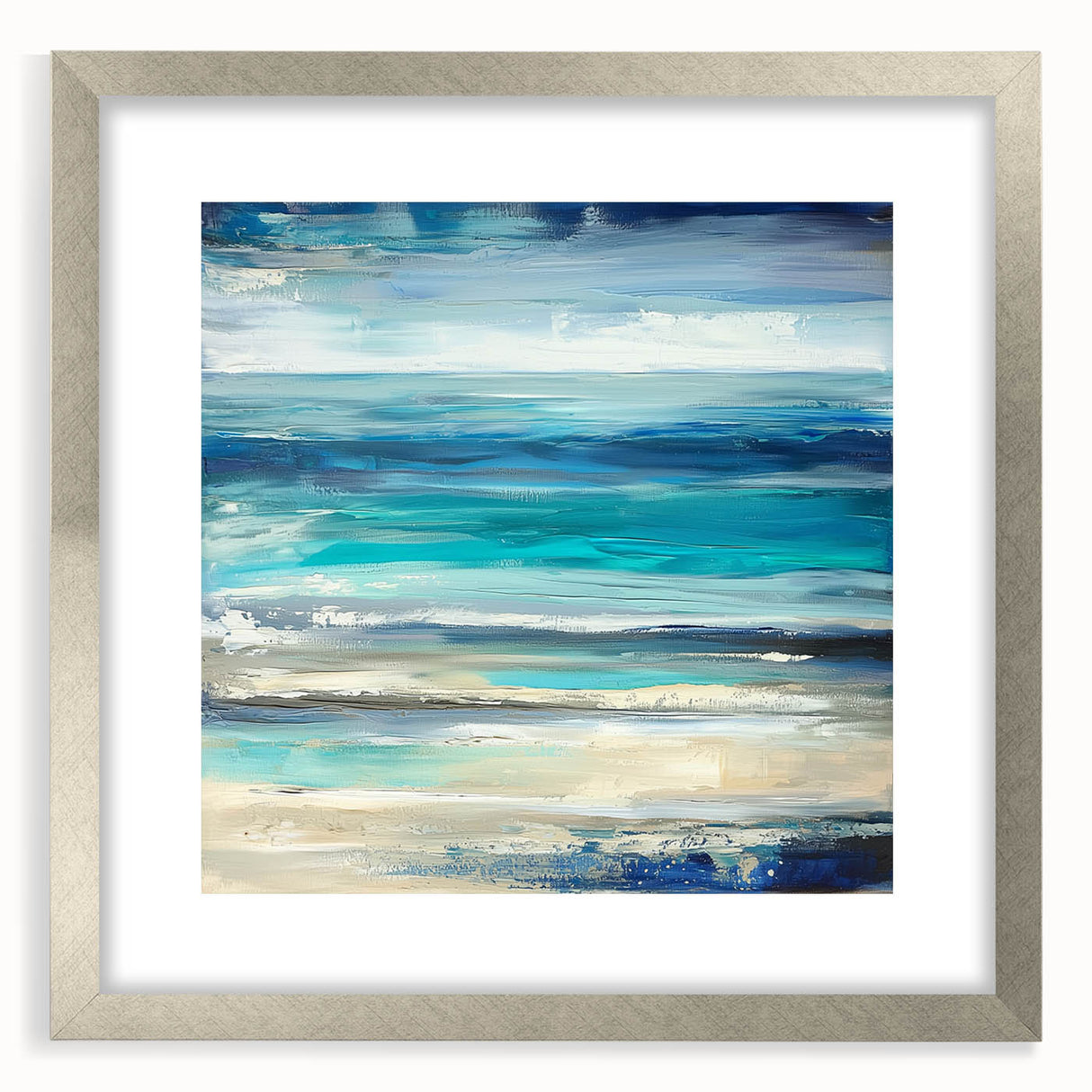 Ocean Breeze Abstract Wall Art – Blue & Teal Modern Canvas Print