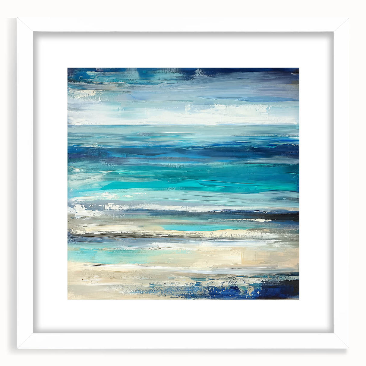 Ocean Breeze Abstract Wall Art – Blue & Teal Modern Canvas Print