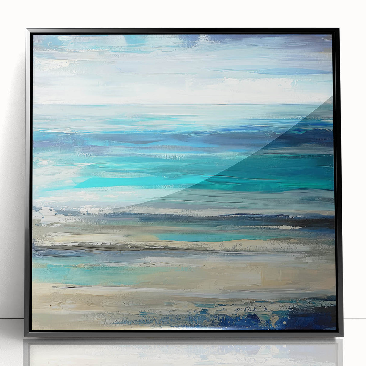 Ocean Breeze Abstract Wall Art – Blue & Teal Modern Canvas Print
