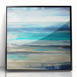 Ocean Breeze Abstract Wall Art – Blue & Teal Modern Canvas Print