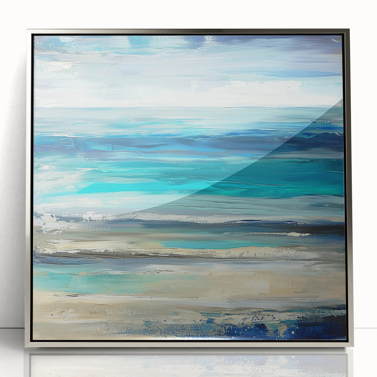 Ocean Breeze Abstract Wall Art – Blue & Teal Modern Canvas Print