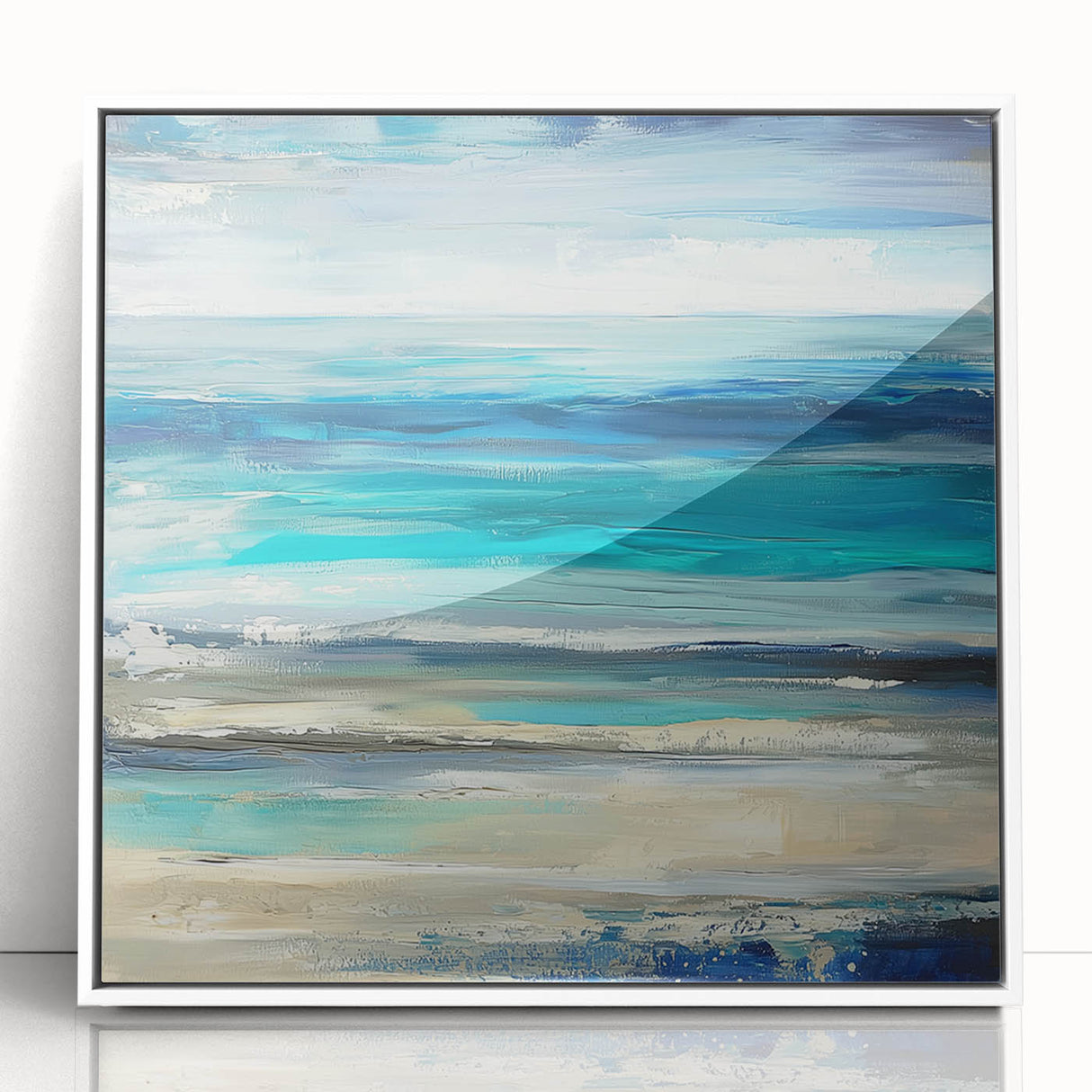 Ocean Breeze Abstract Wall Art – Blue & Teal Modern Canvas Print