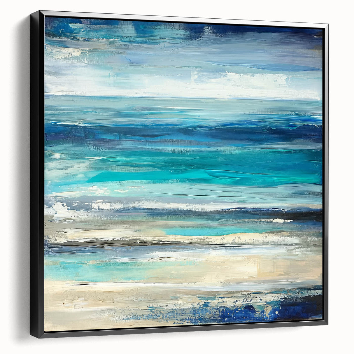Ocean Breeze Abstract Wall Art – Blue & Teal Modern Canvas Print