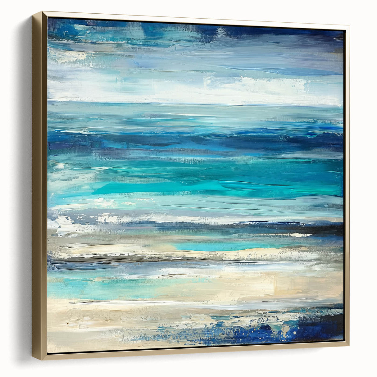 Ocean Breeze Abstract Wall Art – Blue & Teal Modern Canvas Print