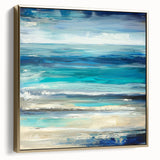 Ocean Breeze Abstract Wall Art – Blue & Teal Modern Canvas Print