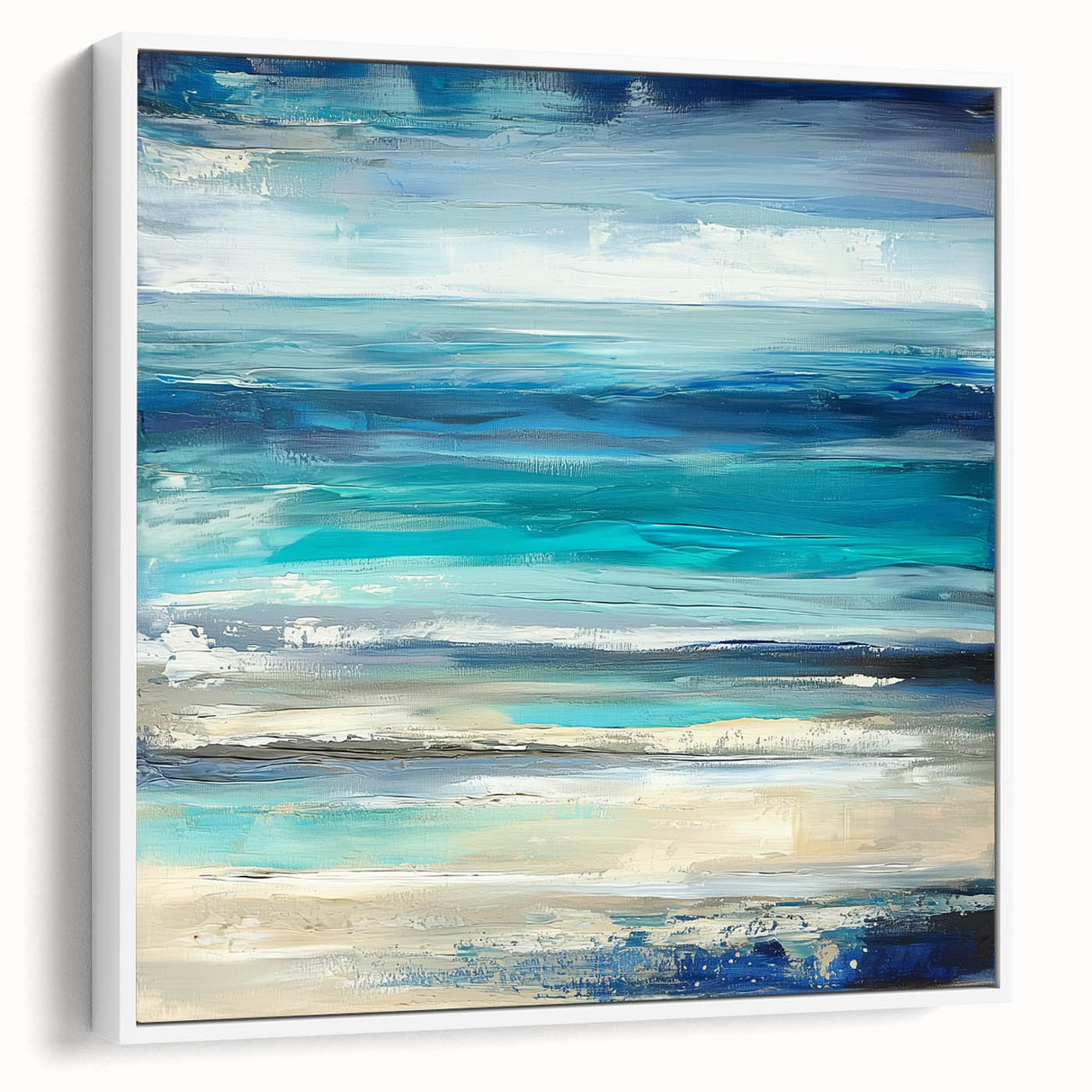 Ocean Breeze Abstract Wall Art – Blue & Teal Modern Canvas Print
