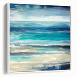 Ocean Breeze Abstract Wall Art – Blue & Teal Modern Canvas Print