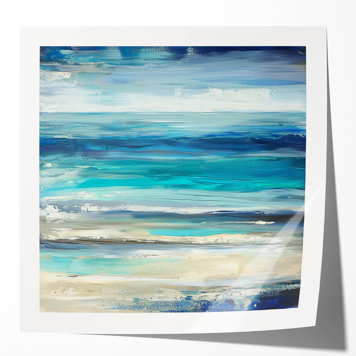Ocean Breeze Abstract Wall Art – Blue & Teal Modern Canvas Print