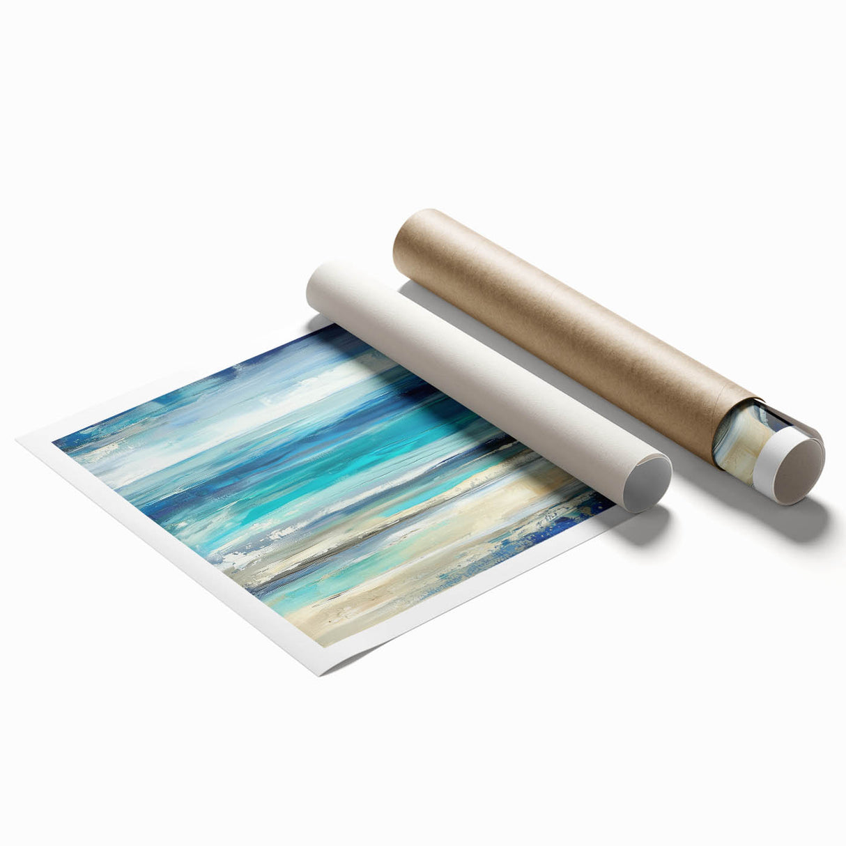 Ocean Breeze Abstract Wall Art – Blue & Teal Modern Canvas Print
